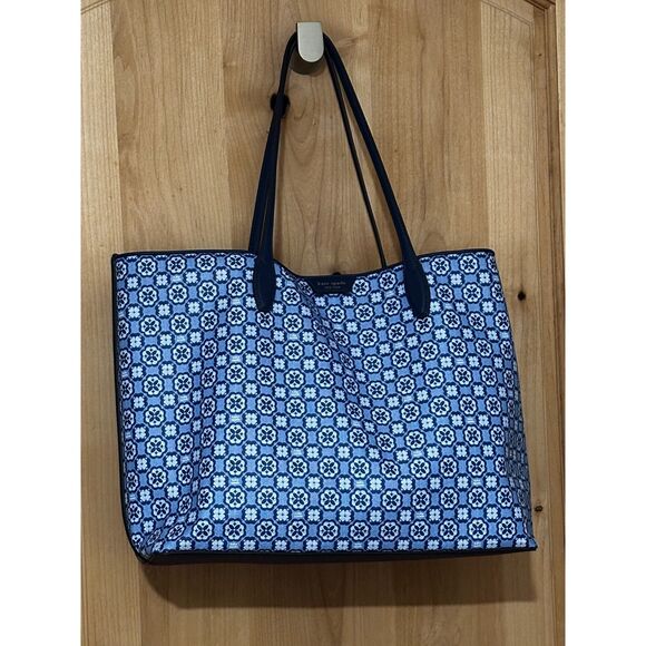 Kate Spade New York Spade Flower Monogram Sutton Medium Tote Bag With Pouch - Picture 2 of 10